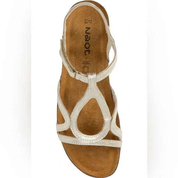 NAOT DORITH RADIANT GOLD LEATHER SANDALS 37 6 - Picture 4 of 10